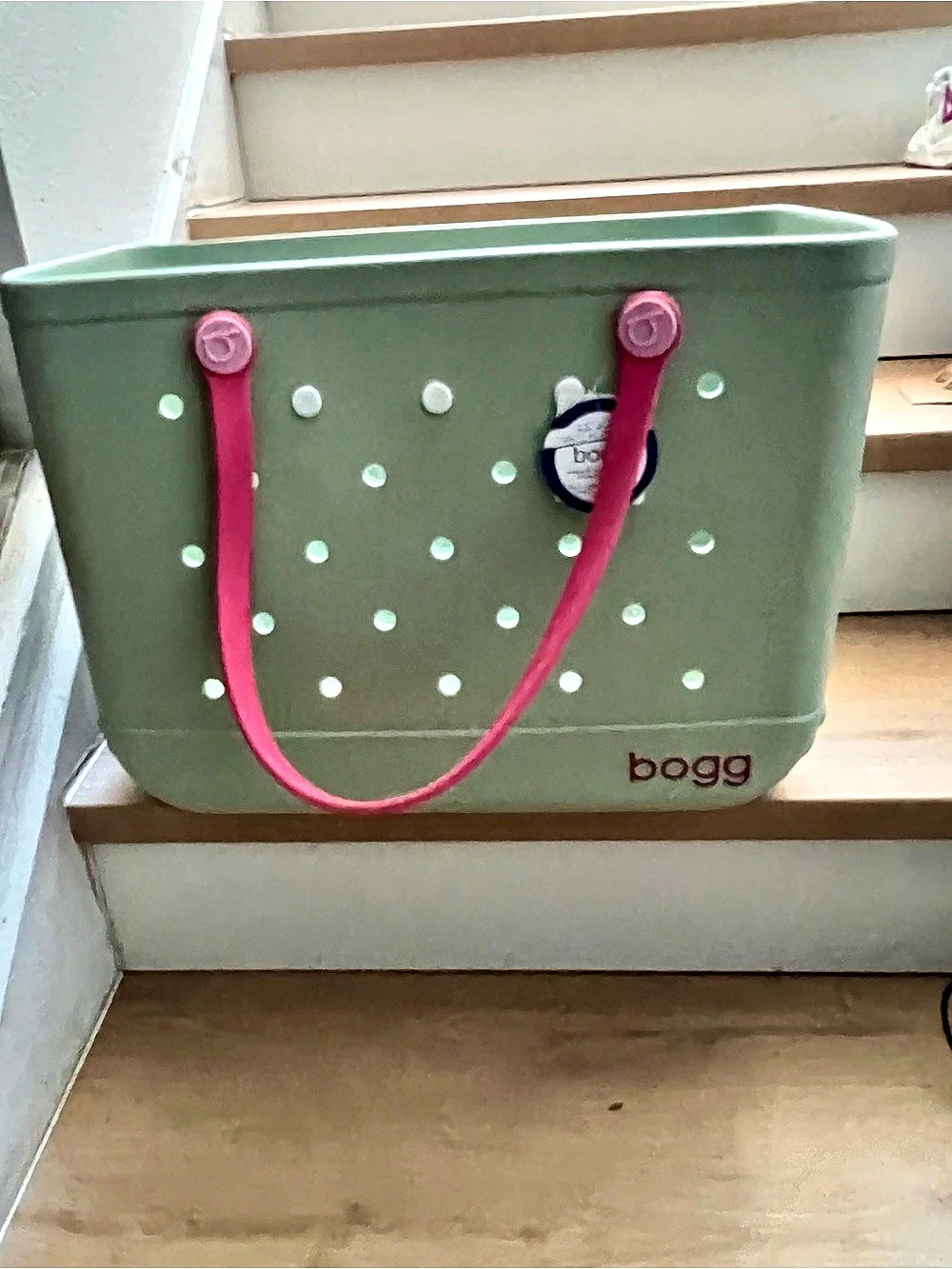 Bogg Original Bogg Bag Polka Dot Tote in Green & Pink